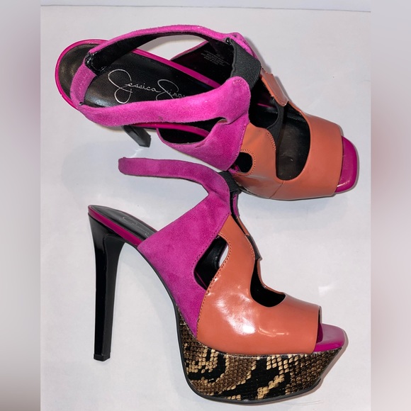 Jessica Simpson | Shoes | Jessica Simpson Colorblock Peep Toe Stiletto ...